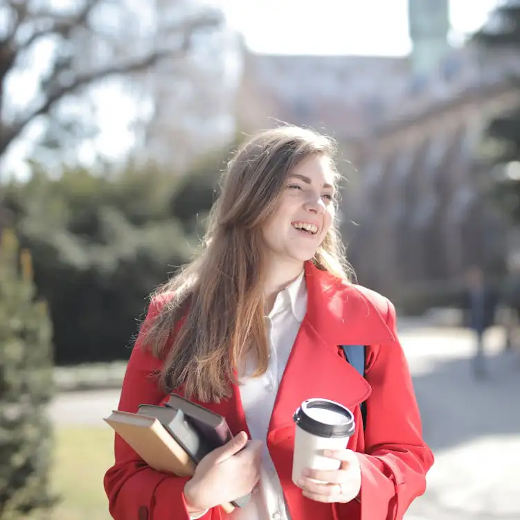 chica estudiante de universidad en republica checa